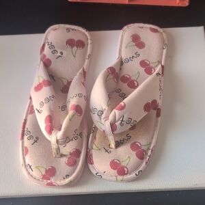 Cherry Print Flip Flops Size 9